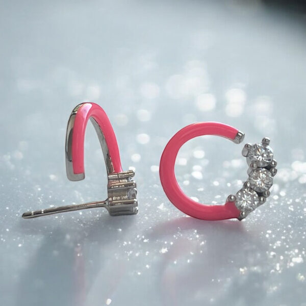 עגילי אושר קטן ורוד Bazooka