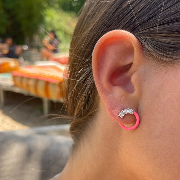 עגילי אושר קטן ורוד Bazooka