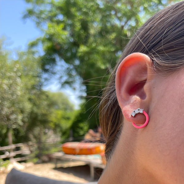 עגילי אושר קטן ורוד Bazooka